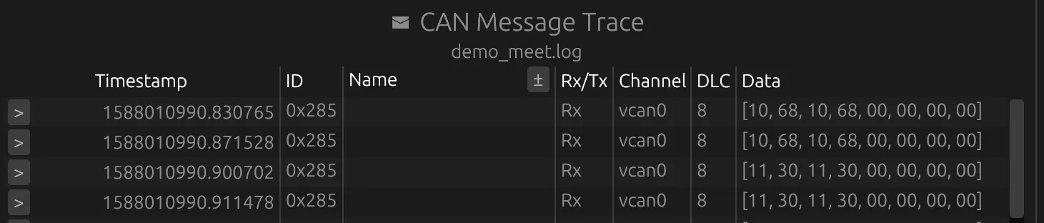 CAN frames before decoding.